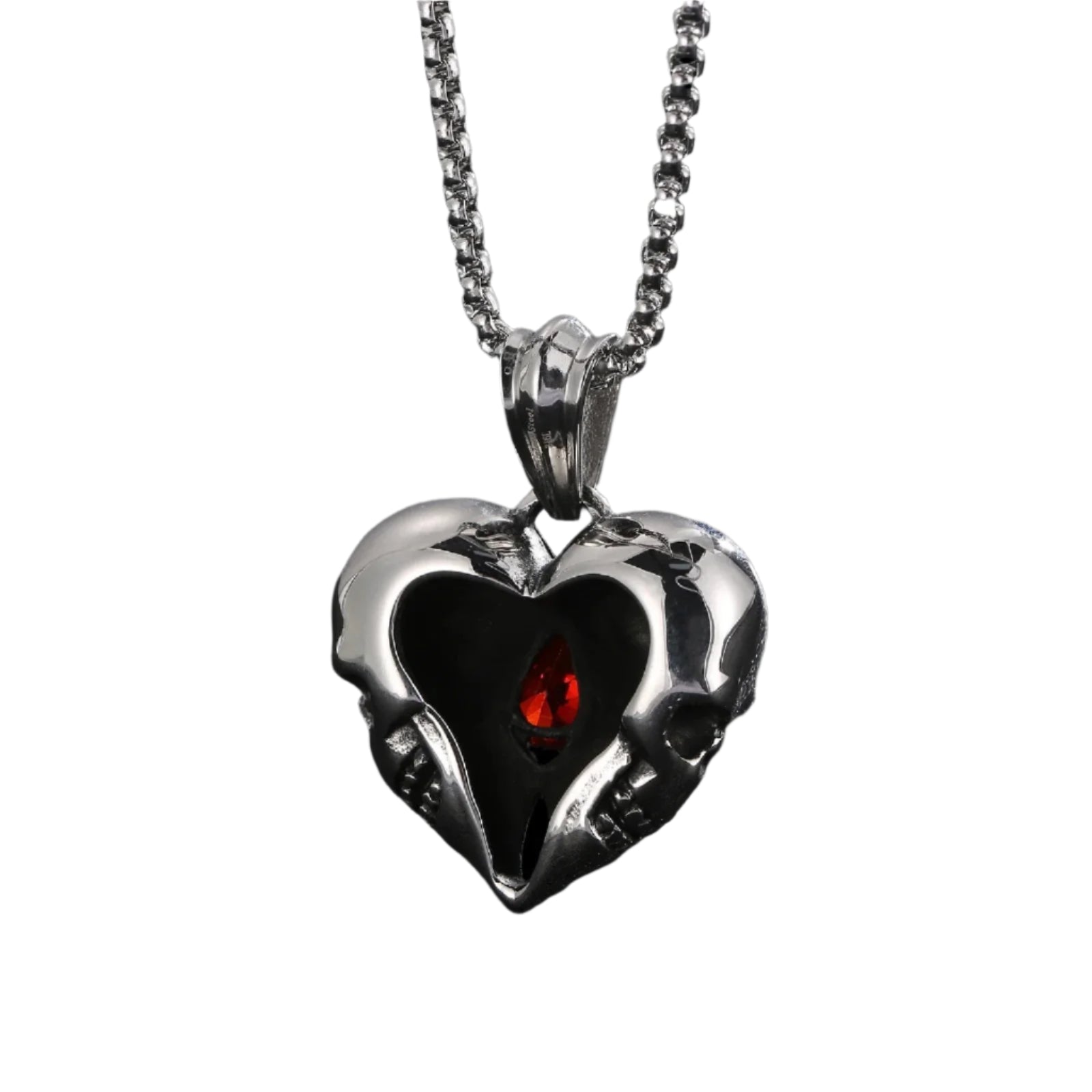You Are My Heart Diamond Skull Punk Necklace-Evani Naomi Jewelry