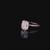3.0 Ct Cushion Cut 14k Gold Engagement Ring