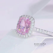 Cushion Cut 4.0ct Tourmaline with Halo Engagement Ring