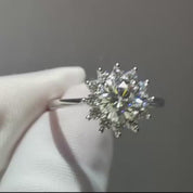 1.0 Ct Round Cut Sunflower Engagement Ring