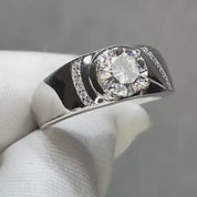 Round Cut 1.0 Ct Diamond Mens Ring