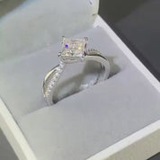 Twist 14k White Gold Princess Cut Engagement Ring
