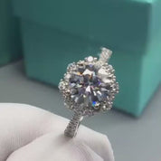 White Gold Engagement Ring with Starry Sky 2.0ct Diamond