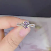 1.0 Ct Round Cut Diamond Split Shank Engagement Ring