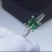 White Gold 1.0 Ct Princess Cut Diamond Engagement Ring