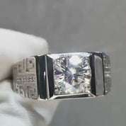 1.0 Ct Round Diamond Vintage Mens Ring