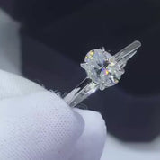 Adjustable White Gold Oval Cut Diamond Engagement Ring