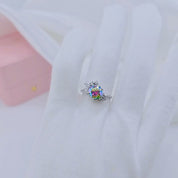 2ct VVS1 Round Cut Rainbow Diamond Engagement Ring