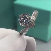 2.0 Ct Round Cut Diamond Crown Engagement Ring