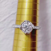 14k White Gold 1.0 Ct Round Cut Engagement Ring