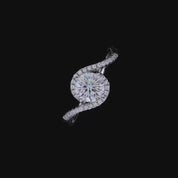 Twist 14k White Gold Diamond Engagement Ring