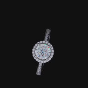 1.0 Ct Round Cut Halo Diamond Engagement Ring