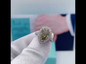 3.50 Ct Fancy Citrine Pear Cut Diamond Engagement Ring
