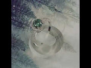 1.0 ct Round Green Diamond Halo Engagement Ring
