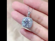 5.0 Ct Round Diamond Square Pendant Necklace