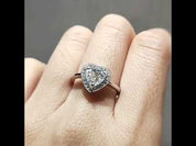 Heart Cut Diamond with Halo Engagement Ring in White Gold
