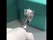Round Diamond Six-Claws White Gold Engagement Ring