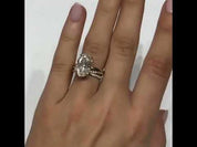 Oval Cut 3.5 ct Diamond Yellow Gold Bridal Set