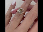 Cushion Cut 3.0ct Champagne Diamond Rose Gold Engagement Ring