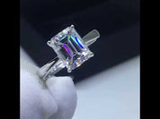 Platinum Engagement Ring with 2.0ct Emerald Cut Diamond
