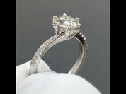1ct Diamond Snowflake White Gold Engagement Ring
