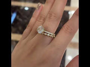 Vintage Diamond 2.5ct 6 Prong Round Cut Yellow Gold Bridal Set