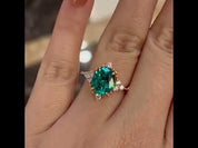 Oval Cut Paraiba Tourmaline Vintage Rose Gold Engagement Ring