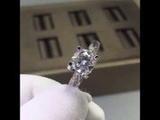 Classic Round Cut Diamond Cow Head Engagement Ring