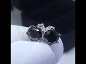 2.0 Ct Round Black Diamond Classic Stud Earrings