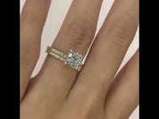 Gorgeous 1.5 ct Cushion Cut Yellow Gold Bridal Set