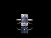 Classic 18K Yellow Gold 4.0 Ct Emerald Cut Diamond Engagement Ring