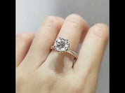 18K Rose Gold 2.0 Ct Round Cut Diamond Blossom Engagement Ring