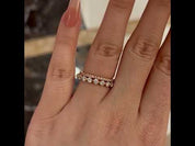 Round Diamonds Stackable Rose Gold Wedding Band Set