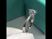 2.0ct Round Cut Diamond Dewdrop White Gold Engagement Ring