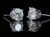 Vintage Style 1ct Diamond Stud Earrings