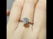Classic 18K White Gold 1.0 Ct Round Cut Diamond Engagement Ring