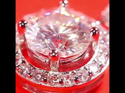 1.0 Ct Round Diamond Halo Pendant Necklace