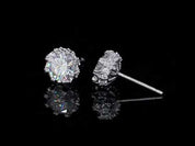Gorgeous 1.0ct Diamond Flower Stud Earrings