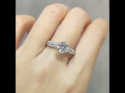 18K White Gold 1.0 Ct Round Diamond Engagement Ring