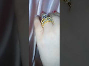 Oval Cut 3.5ct Diamond 3 Pieces Yellow Gold Bridal Set