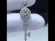 1.0 Ct Round Diamond Cute Key Shape Pendant Necklace