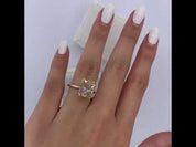 Radiant Cut Champagne Diamond Rose Gold Engagement Ring