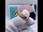 4.5 ct Cushion Cut topaz Gold Wedding Set