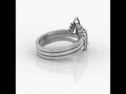 Gothic Wedding Rings in 14k White Gold Rare Coffin Cut Diamond
