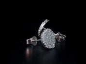 18K Gold Mossanite Diamond Flower Setting Stud Earrings