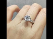 1ct Diamond Rose Bud White Gold Engagement Ring