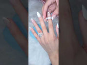 2.2 Ct Halo Pear Cut Diamond Birthstone Wedding Ring Set