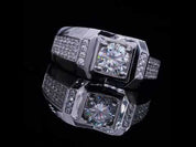 1.00 ct Round-cut Diamond Cluster Men's Rings