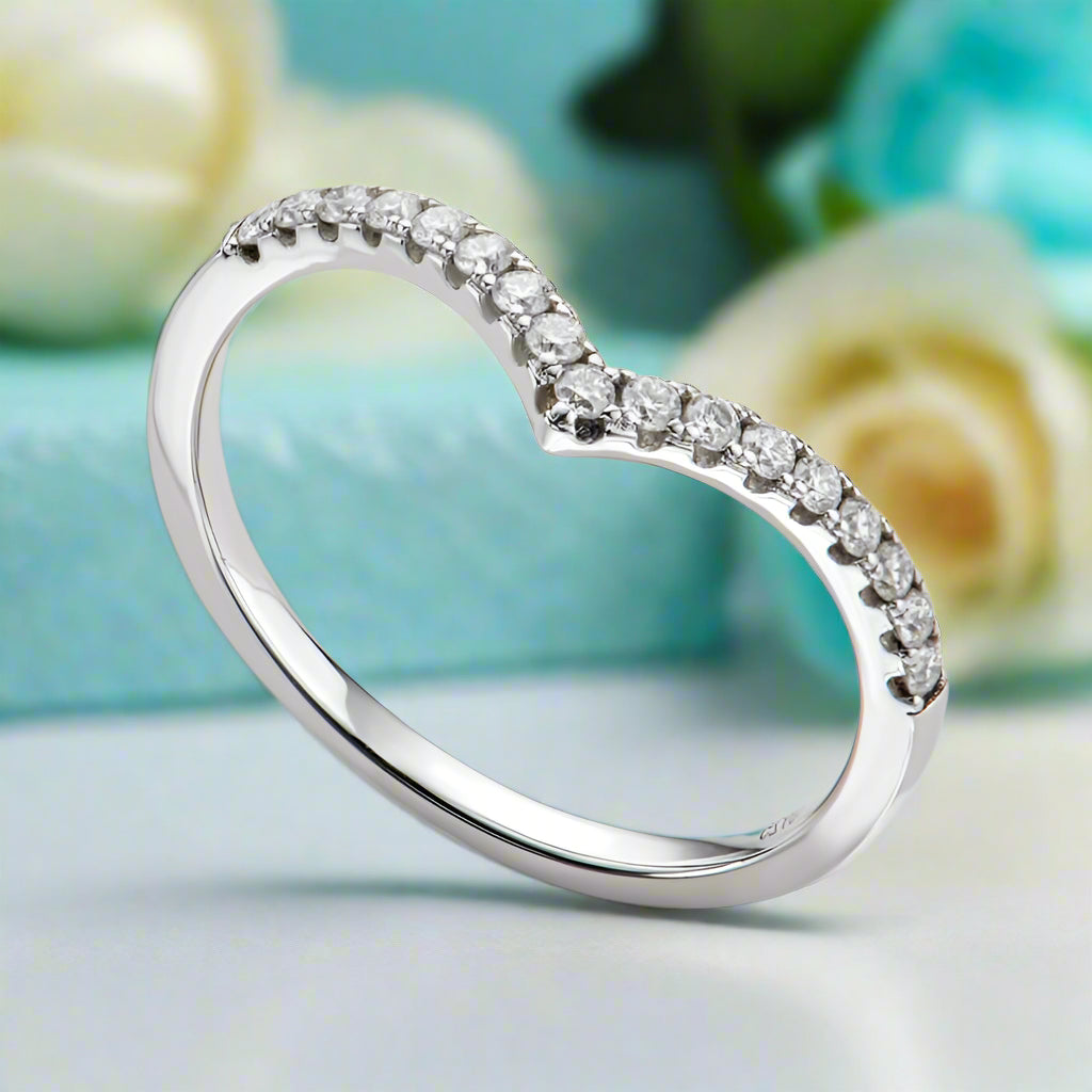 0.22 ct Micro Round-cut Diamond Wedding Band-Evani Naomi Jewelry