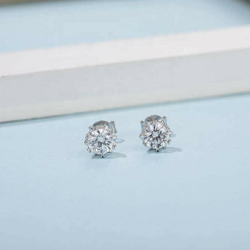 0.5 ct Snowflake 5.0mm Diamond Stud Earrings-Evani Naomi Jewelry
